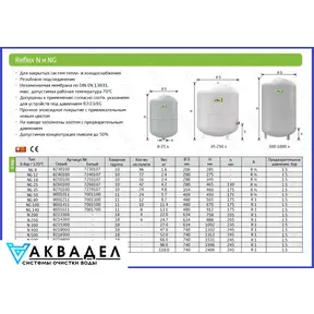 Бак мембранный N 500 6bar/120*C Серый Артикул REFLEX8218300 akvadel.ru akvodel.ru